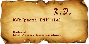 Köpeczi Dániel névjegykártya